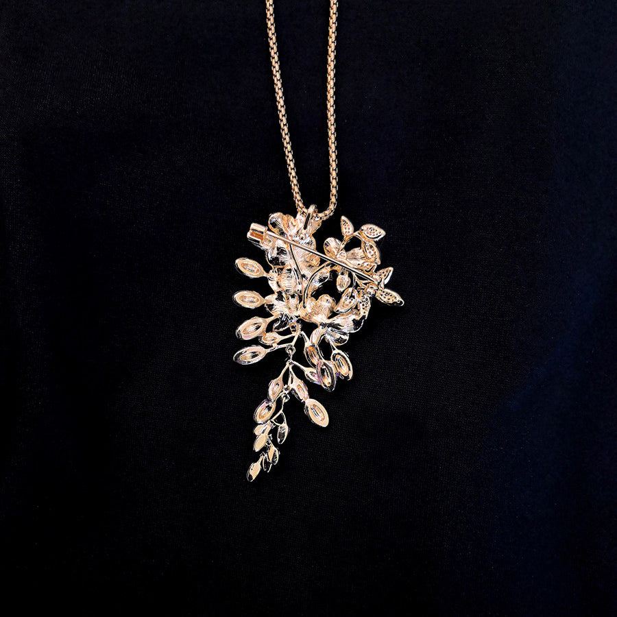 Purple Flower Brooch – Luxury Crystal Floral Statement Pin for Women