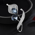 Korean version of fashion zircon women's high-end suit flower corsage simple pin coat accessories calla lily brooch accessories