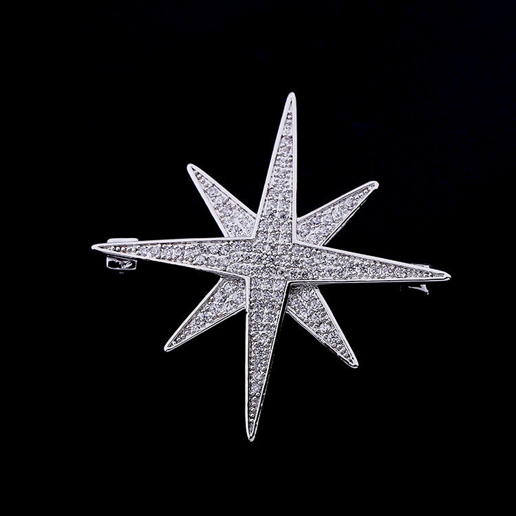 Korean version of high-end micro-inlaid zircon corsage personalized badge fashion suit coat pin female star rice character brooch