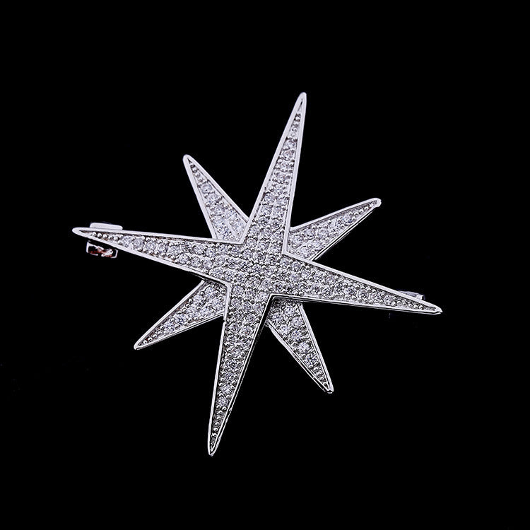 Korean version of high-end micro-inlaid zircon corsage personalized badge fashion suit coat pin female star rice character brooch