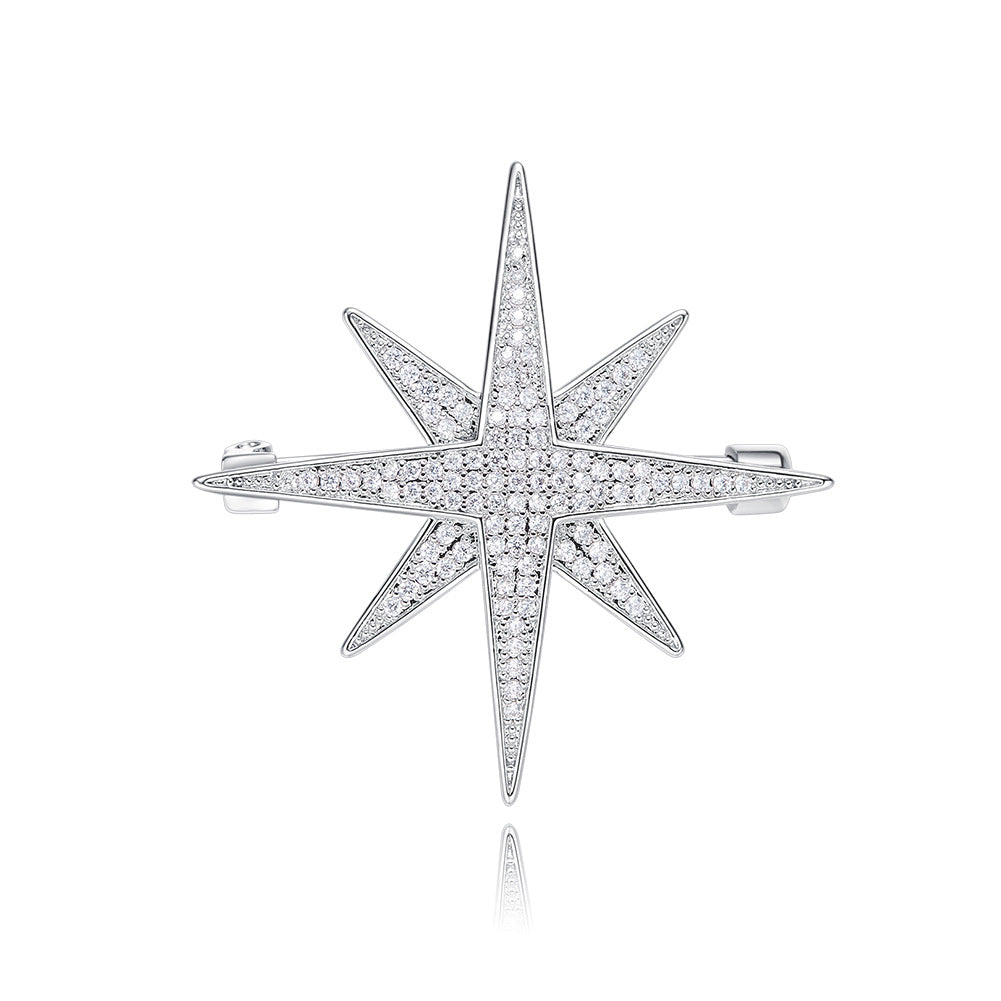 Korean version of high-end micro-inlaid zircon corsage personalized badge fashion suit coat pin female star rice character brooch