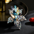 High-grade European and American light luxury heavy industry bouquet brooch crystal colored diamond zircon elegant fashion flower brooch accessories wholesale
