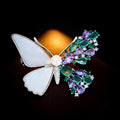 Natural Mother Shell Freshwater Pearl Butterfly Crystal Brooch High-end Design Brooch Elegant Suit Fashion Accessories