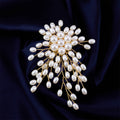 High-end light luxury handmade pearl fireworks brooch women's exquisite luxury temperament pin coat jacket clothing accessories
