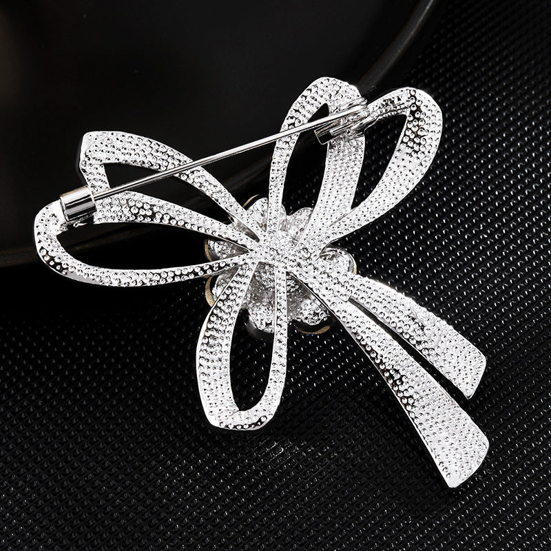 Austrian crystal brooch simple and versatile corsage pin buckle needle with jewelry bow brooch