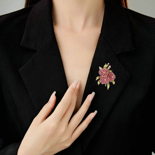 Fashion hydrangea brooch high-end exquisite fashion anti-light coat accessories design sense niche brooch pin women