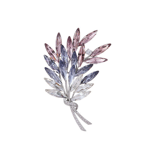 High sense light luxury jewelry crystal bouquet wheat ear brooch temperament luxury exquisite coat jacket accessories corsage
