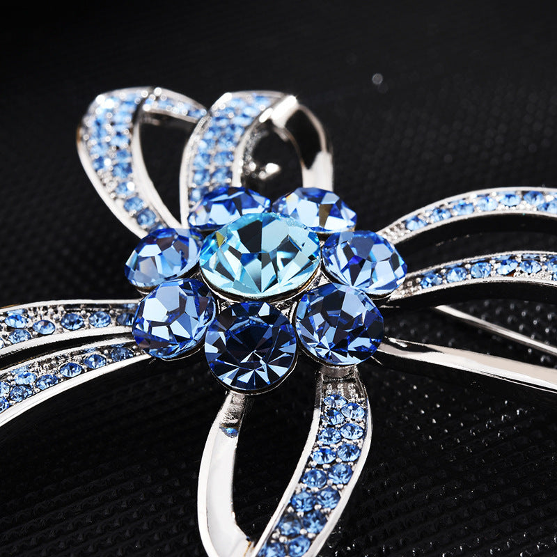 Austrian crystal brooch simple and versatile corsage pin buckle needle with jewelry bow brooch