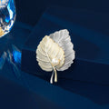 Unisex suit neckline accessories pin trendy simple fashion temperament niche design sense two-color leaf brooch